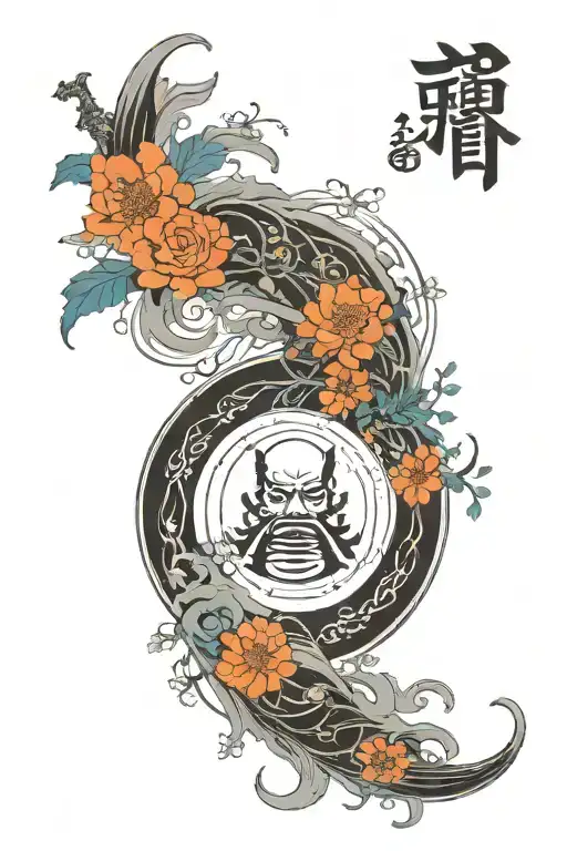 motivation, growth enso circle samurai   tattoo design idea