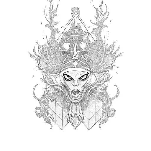 the high priestess tarot card tattoo design idea