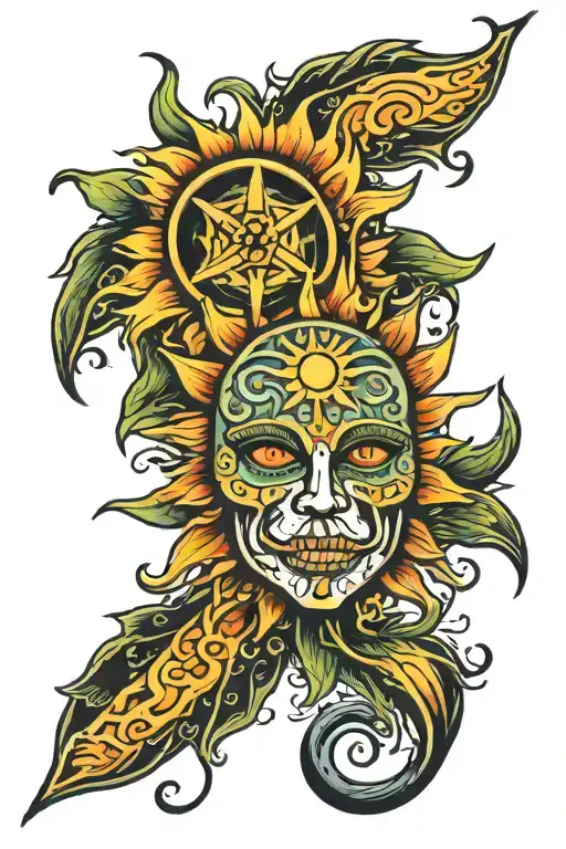 sublime sun tattoo design idea