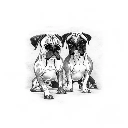 two boxers fighting tattoo design idea