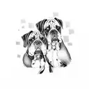 two boxers fighting tattoo design idea