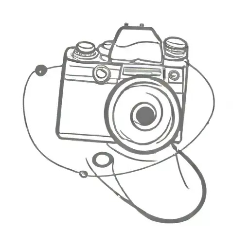 Handball ball morphed into a musical note morphed into a camera tattoo design idea