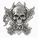 love and hate tattoo design idea