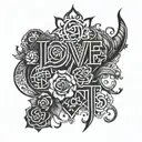 love and hate tattoo design idea