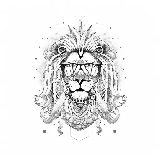 rasta lion tattoo design idea