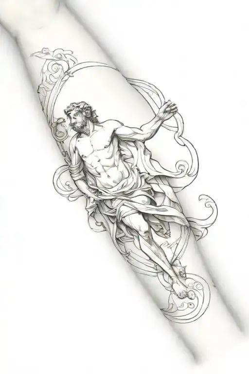 the sistine chapel leg sleeve tattoo design idea