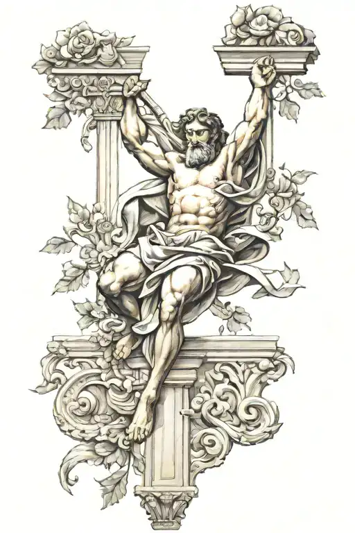 the sistine chapel leg sleeve tattoo design idea