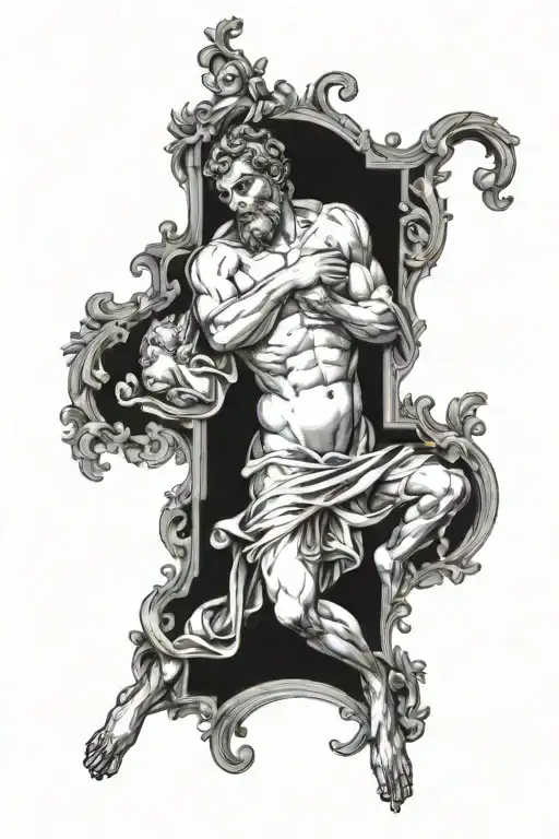 the sistine chapel leg sleeve tattoo design idea