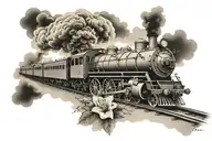 Train memorial tattoo for dad memorial tattoo design idea