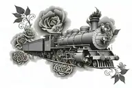 Train memorial tattoo for dad memorial tattoo design idea
