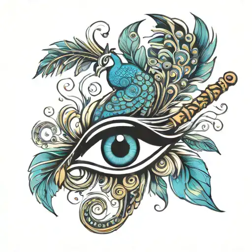 krishna flute with peacock feather and krish wriiten beneath it creatively tattoo design idea