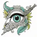 krishna flute with peacock feather tattoo design idea