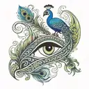 krishna flute with peacock feather and krish wriiten beneath it creatively tattoo design idea