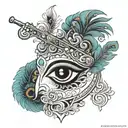 krishna flute with peacock feather and krish wriiten beneath it creatively tattoo design idea