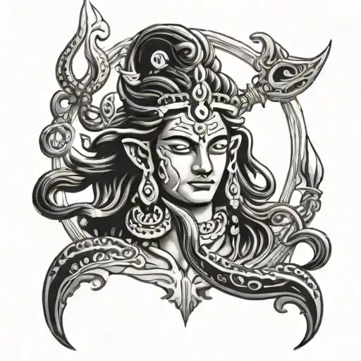 shiva trident with vel trident tatto tattoo design idea