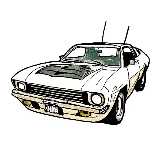 mad max with his ford falcon xb interceptor tattoo design idea