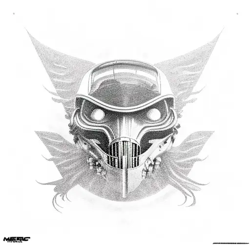 mad max with his ford falcon xb interceptor tattoo design idea