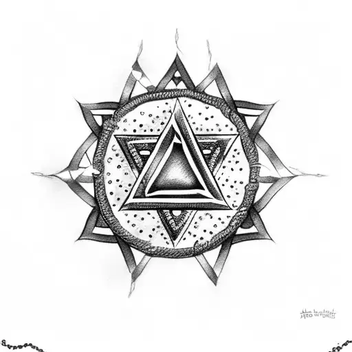 chain with a pearl and star of david tattoo design idea