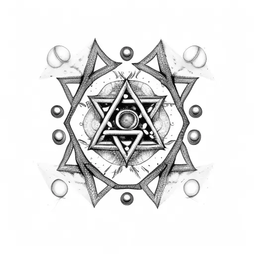 chain with a pearl and star of david tattoo design idea