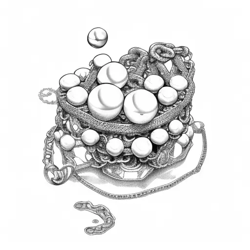 chain with a pearl tattoo design idea