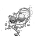 chain with a pearl tattoo design idea