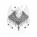 chain with a pearl tattoo design idea