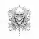 chain with a pearl tattoo design idea