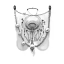 chain with a pearl tattoo design idea