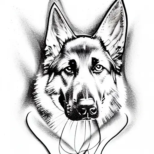 German shepherd tattoo design idea
