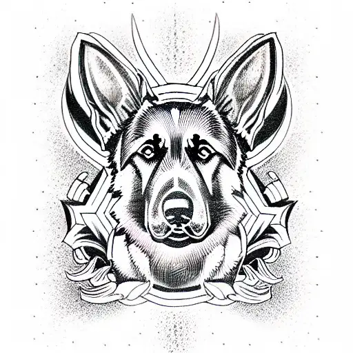 German shepherd tattoo design idea