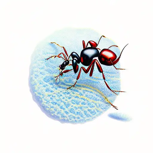 strong ant never give up tattoo design idea