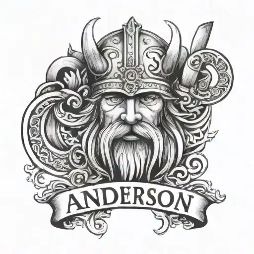 anderson last name tatoo with viking strength family spirituality tattoo design idea