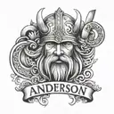 anderson last name tatoo with viking strength family spirituality tattoo design idea