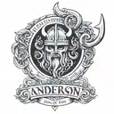 anderson last name tatoo with viking strength family spirituality tattoo design idea