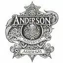 anderson last name tatoo with viking strength family spirituality tattoo design idea