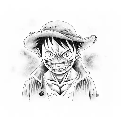 monkey d luffy tattoo design idea