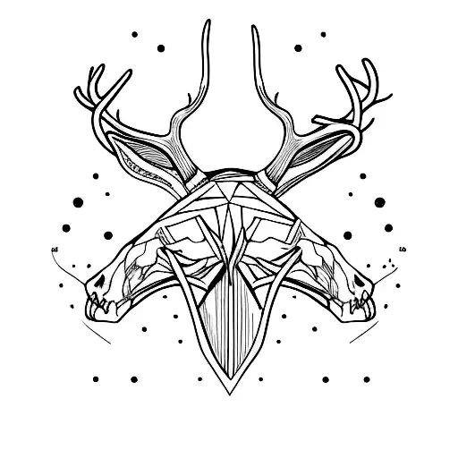 deer skull tattoo design idea