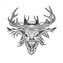 deer skull tattoo design idea