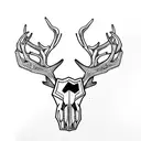 deer skull tattoo design idea