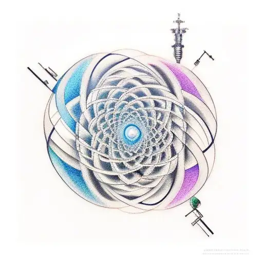 A Fibonacci spiral composed of scientific equations tattoo design idea