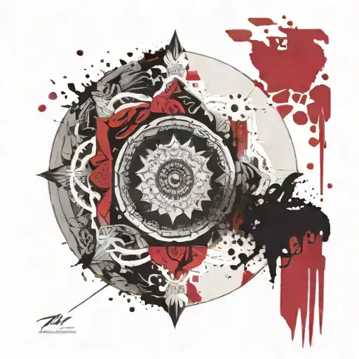 Create a mandala design that incorporates negative space and fades out towards the edges tattoo design idea