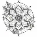 Create a mandala design that incorporates negative space and fades out towards the edges tattoo design idea
