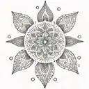 Create a mandala design that incorporates negative space and fades out towards the edges tattoo design idea