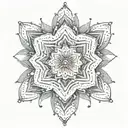 Create a mandala design that incorporates negative space and fades out towards the edges tattoo design idea