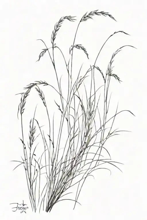 black coastal dune grass tattoo design idea