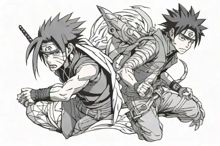 naruto and sasuke tattoo design idea