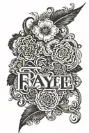 Faye name written tattoo design idea