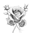 Memorial with roses tattoo design idea