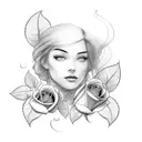 Memorial with roses tattoo design idea