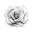 Memorial with roses tattoo design idea